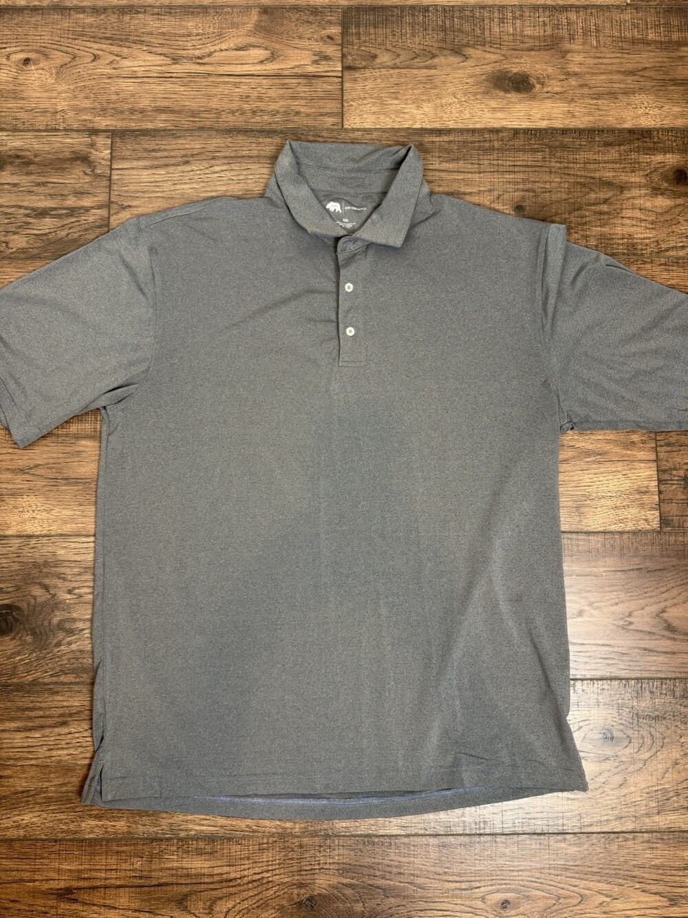 Onward Reserve Performace Polo Men’s XXL Stripped Olive Green Gray Shirt
